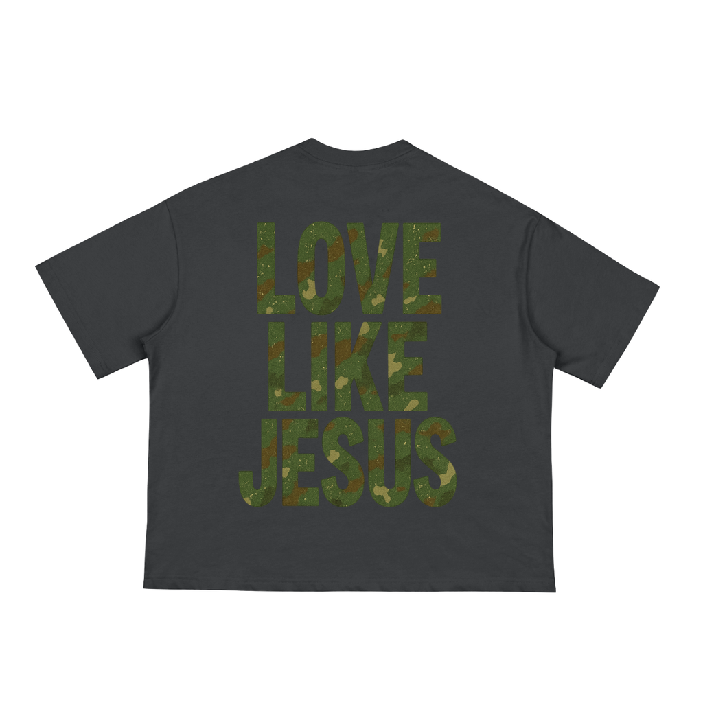 Classic Camo "Love Like Jesus" boxy tee