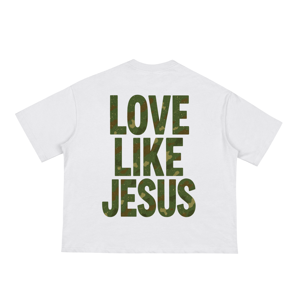 Classic Camo "Love Like Jesus" boxy tee