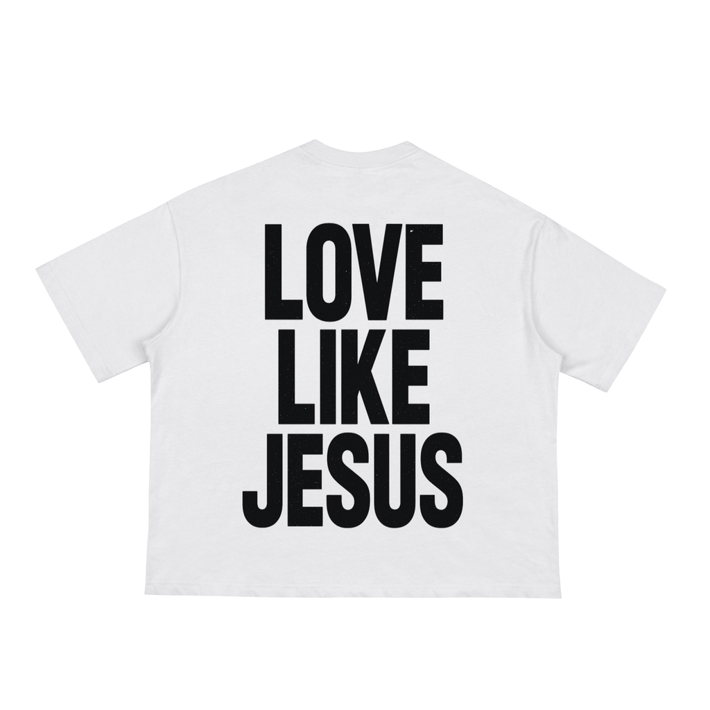 Black & White "Love Like Jesus" boxy tee